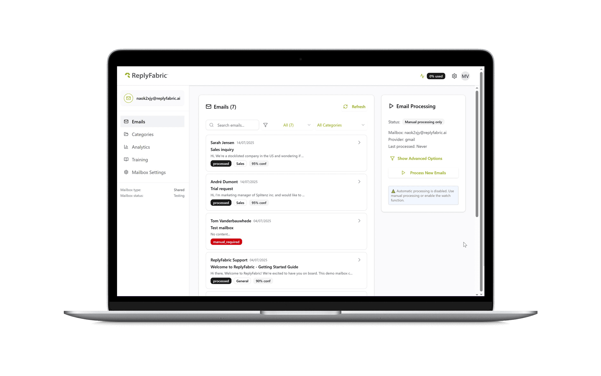 ReplyFabric Dashboard